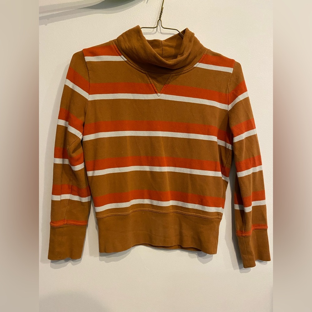 Madewell Women's Striped top in Orange and Brown